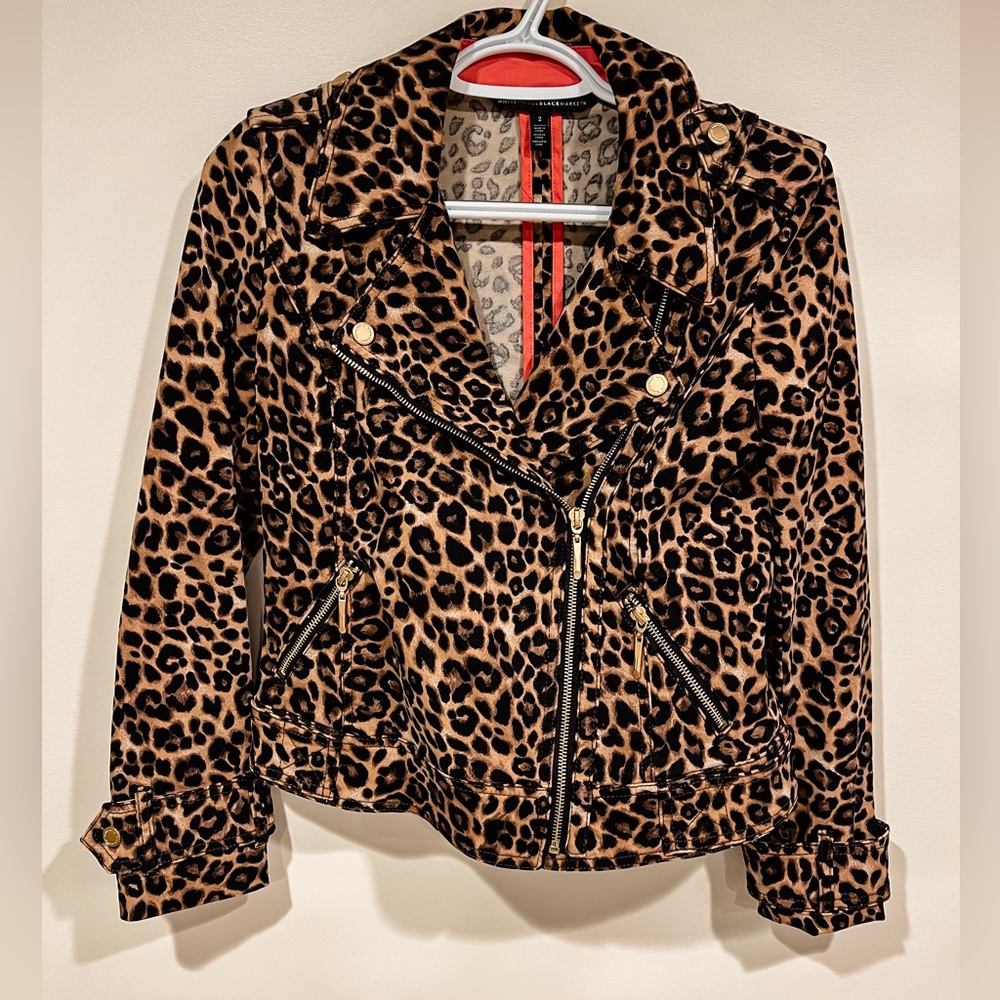 White House Black Market Leopard Jacket